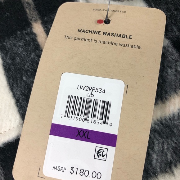 Levi’s Wool Blend Plaid Quilted Lining Womens Shorty Full Zip Jacket NWT - Picture 5 of 7